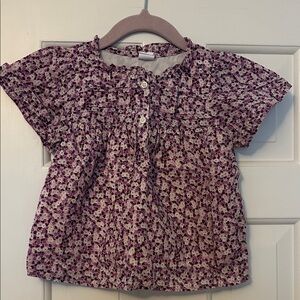 GAP Kids Floral Blouse - Purple and White
